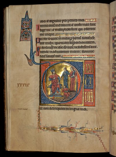 Psalm 38, Initial D, Judgement of Solomon, Illustration from the 